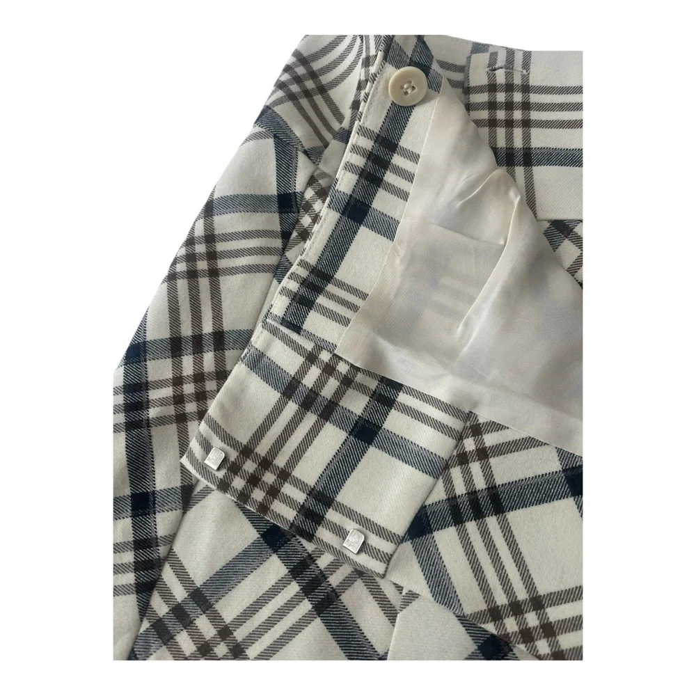 The Limited Black and White Cream Mini A-Line Pleated Skirt Size 2